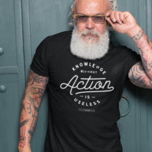 Knowledge without action is uselessBLK fashionable-senior-man-with-tattooed-arms